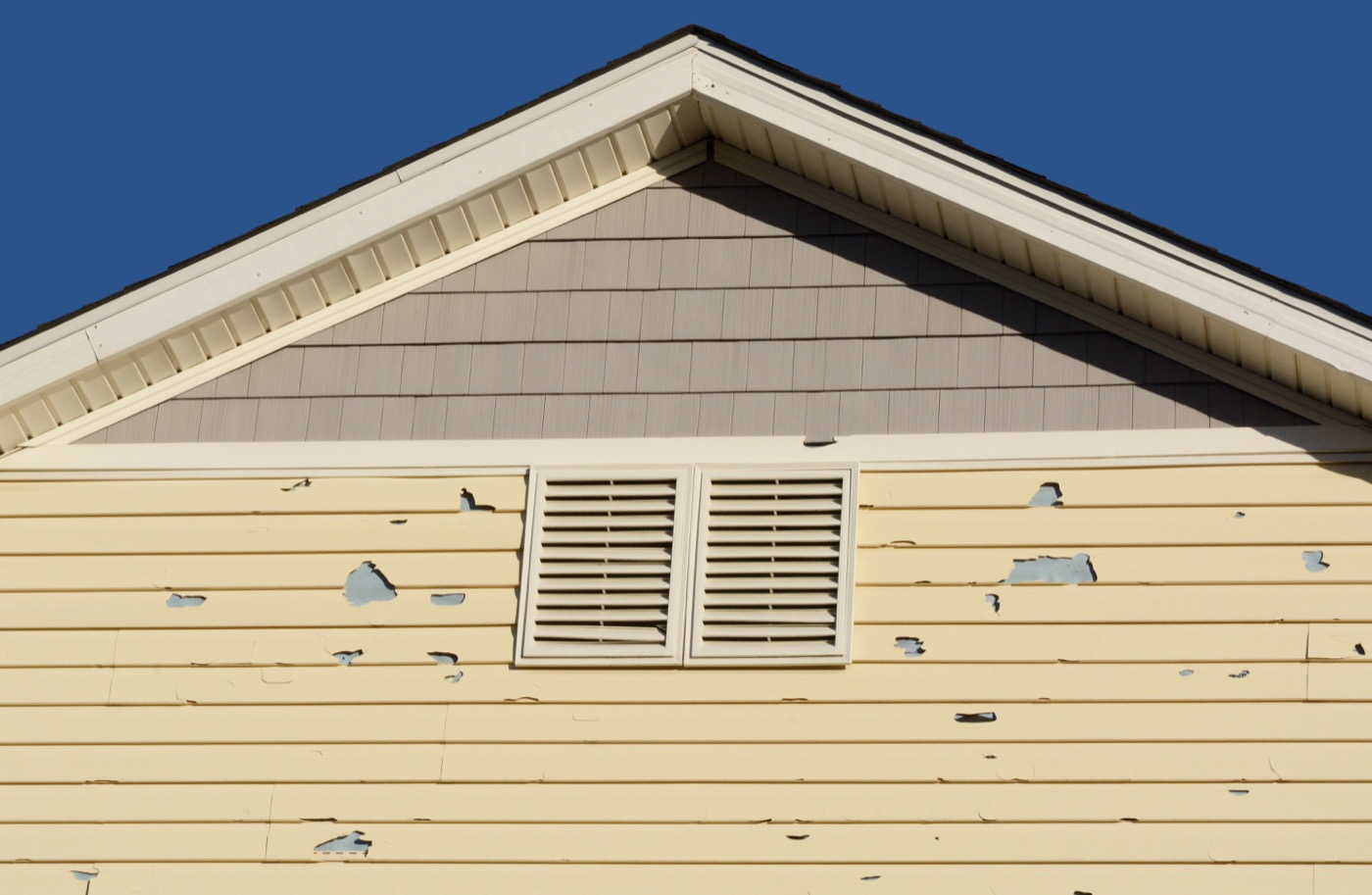 Example of exterior damage that needs repair